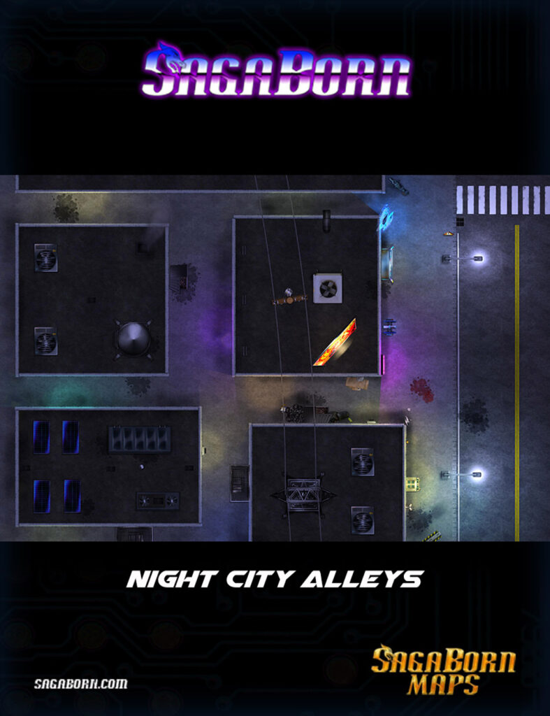 City Alleys Cyberpunk Map