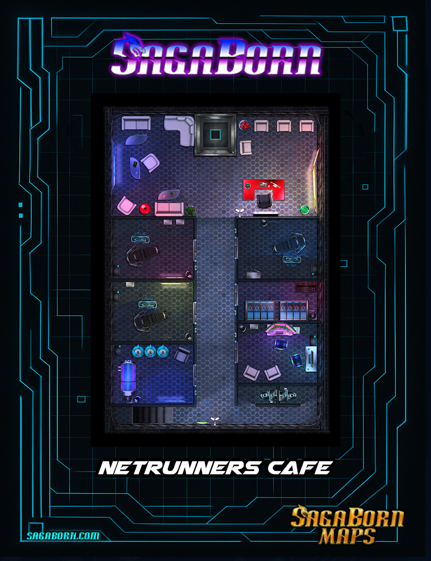 Netrunner's Cafe Cyberpunk Map