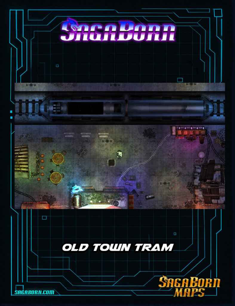 Old Town Tram Cyberpunk VTT Map